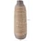 24" Brown Seagrass Handmade Braided Vase with Layered Gray Paneling
